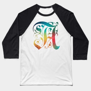 Rainbow old letter A decorative patterns Baseball T-Shirt